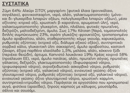 Συστατικά - προϊόν: κατεψυγμένα λουκανικοπιτάκια με κέτσαπ